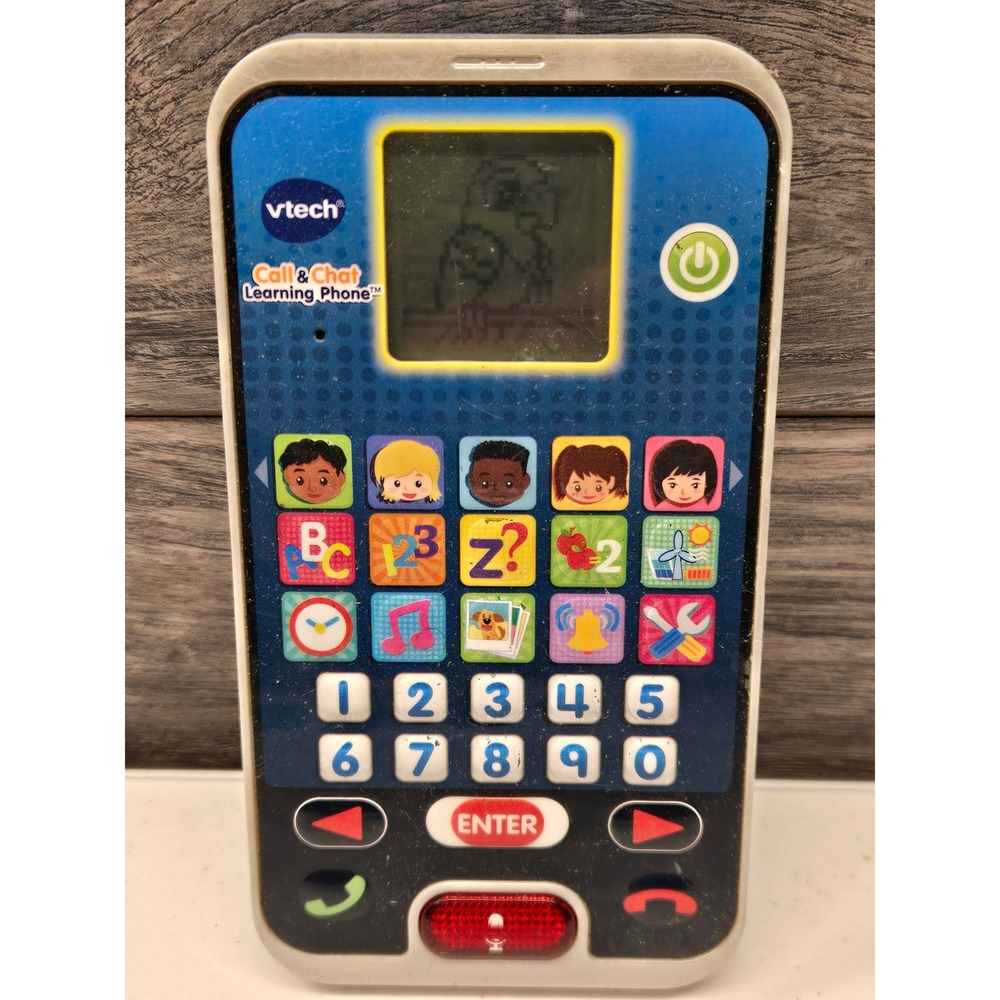 VTech Call & Chat Learning Phone Blue Toddler Educational‎ Toy Smartphone works